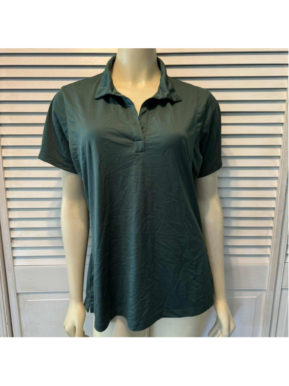 Women's Sport-Tek Polo Shirt Size L Green Short Sleeve